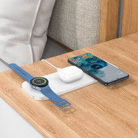 Бездротовий зарядний пристрій HOCO CQ6 Power 3-in-1 wireless fast charger(SAM Watch) White (Цвет Белый) - фото № 4