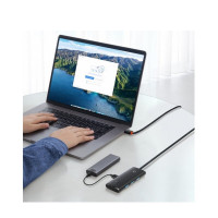 USB-хаб Baseus Lite Series 4-Port USB-A HUB Adapter (USB-A to USB 3.0*4 ) 1m Black (Цвет Черный) - фото № 4