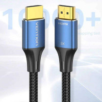 Кабель Vention Cotton Braided HDMI-A Male to Male HD v2.1 Cable 8K 2M Blue Aluminum Alloy Type (ALGLH) (Цвет Blue) - фото № 7