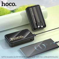 Зовнішній акумулятор HOCO Q37A Graceful 22.5W+PD20W power bank with two cables(20000mAh) Black (Цвет 7073) - фото № 8