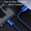 Кабель Baseus Crystal Shine Series Fast Charging Data Cable USB to iP 2.4A 2m Blue (Синий)- № 6