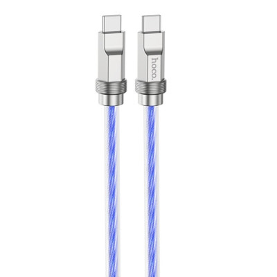 Кабель HOCO U113 Твердый силиконовый кабель для зарядки и передачи данных мощностью 100 Вт от Type-C до Type-C, синий (6931474790118) - изображение 1