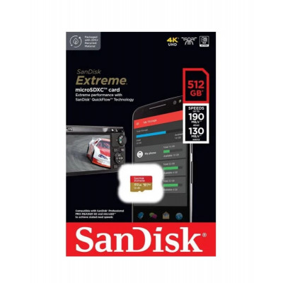 microSDXC (UHS-1 U3) SanDisk Extreme A2 512Gb class 10 V30 (R190MB/s,W130MB/s) - зображення 2