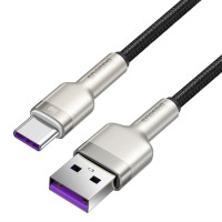 Кабель Baseus Cafule Series Metal Data Cable USB to Type-C 66W 0.25m Black (Цвет 7073) - фото № 5
