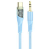 Аудіокабель HOCO UPA25 Transparent Discovery Edition Digital audio conversion cable Type-C Blue k41561 - № 1 Аудіокабель HOCO UPA25 Transparent Discovery Edition Digital audio conversion cable Type-C Blue (Синий) Hoco - № 1