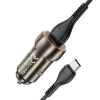 Автомобільний зарядний пристрій HOCO Z46 Blue shield single port QC3.0 18W (Type-C) Metal Gray (Цвет Metal Gray) - фото № 3