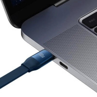 Кабель Baseus Bright Mirror 2 Series Retractable 3-in-1 Fast Charging  Data Cable Type-C to M+L+C 100W 1.1m Blue (Цвет Синий) - фото № 8