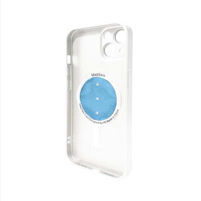 Чохол для смартфона AG Glass Matt Frame Color MagSafe Logo for Apple iPhone 13 Pearly White (AGMattFrameMGiP13White) - изображение 2
