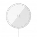 Бездротовий зарядний пристрій Baseus Simple Mini3 Magnetic Wireless Charger 15W Silver
