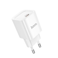 Мережевий зарядний пристрій HOCO C146A Charm single port PD20W charger (EU) White (Колір Білий) - фото № 4