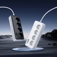 Мережевий подовжувач HOCO AC22 Sunlight 4-bit (PD30W/1C3A) desktop socket (EU/GER) White (Цвет 7068) - фото № 5