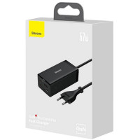 Мережевий зарядний пристрій Baseus GaN5 Pro Desktop Fast Charger 1U+2C+HDMI 67W with 1.5m power cord EU Black (Колір Black) - фото № 2