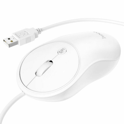 Миша Hoco GM13 Esteem business wired mouse White (6931474757852) - зображення 1