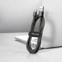 Кабель Baseus cafule Cable USB For Micro 2.4A 0.5M Gray+Black (Цвет Темно-серый) - фото № 5