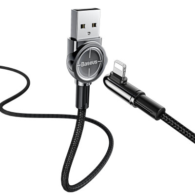 Кабель Baseus Exciting Mobile Game Cable USB For iP 2.4A 1m Black - зображення 2