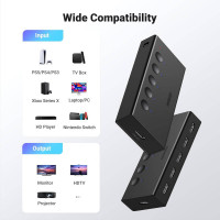 HDMI-Спліттер UGREEN 5-In 1-Out HDMI Switch (Колір Black) - фото № 8