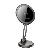 Автотримач для телефона з БЗП BOROFONE BH218 Star metal magnetic wireless fast charging car holder (center console) Metal Gray (Цвет Metal Gray) - фото № 3
