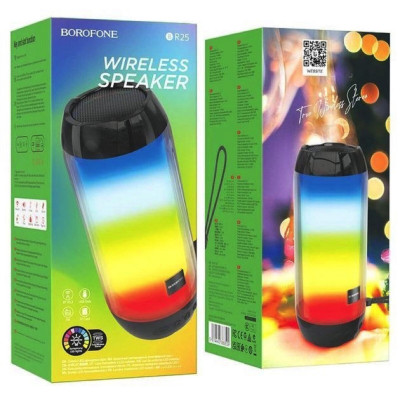 Портативна колонка BOROFONE BR25 Crazy sound colorful luminous BT speaker Black - изображение 4