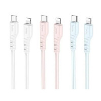 Кабель HOCO X97 Crystal color silicone charging data cable iP white (Цвет Білий) - фото № 4