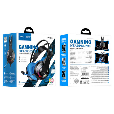 Навушники HOCO W105 Joyful gaming headphones Blue - зображення 5