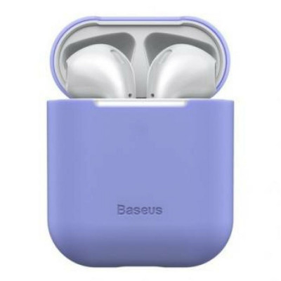 Чохол для навушникiв Baseus Super Thin Silica Gel Case For Pods 1/2 Purple - зображення 1