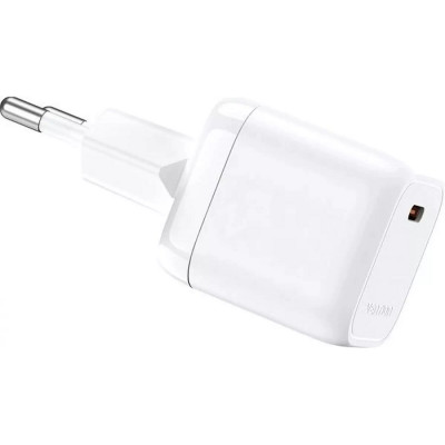 Зарядный пристрій Vention 1-портовое зарядное устройство USB-C GaN (30 Вт), вилка европейского стандарта, белая (FAKW0-EU) - изображение 3