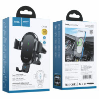 Автотримач для телефона з БЗП HOCO CA105 Guide three-axis linkage wireless charging car holder Black (Цвет Черный) - фото № 8
