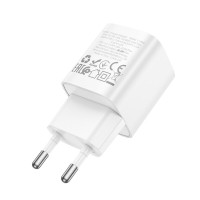 Мережевий зарядний пристрій HOCO C146A Charm single port PD20W charger (EU) White (Колір Білий) - фото № 5