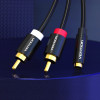 Кабель Vention 3.5mm Female to 2RCA Male Audio Cable 1.5M Black Metal Type (VAB-R01-B150) - зображення 8