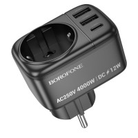 Мережевий фільтр BOROFONE BAC14 Wide 1-socket wall outlet (1C2A) (EU/GER) Black (Цвет 7073) - фото № 6