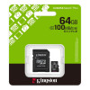 Карта пам'яті microSDXC (UHS-1) Kingston Canvas Select Plus Gen3 64Gb class 10 А1 (R-100MB/s) (adapter SD) - № 2