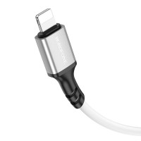Кабель BOROFONE BX83 iP Famous silicone charging data cable White (Колір Білий) - фото № 3