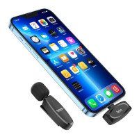 Бездротова мікрофонна система HOCO L15 iP Crystal lavalier wireless digital microphone Black (Цвет Черный) - фото № 5
