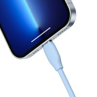 Кабель Baseus Jelly Liquid Silica Gel Fast Charging Data Cable Type-C to iP 20W 1.2m Blue (Цвет Синий) - фото № 5