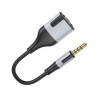 Перехідник BOROFONE BL19 Creator 2-in-1 audio adapter cable 3.5mm Black (7073)- № 5