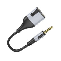 Перехідник BOROFONE BL19 Creator 2-in-1 audio adapter cable 3.5mm Black (Колір 7073) - фото № 5