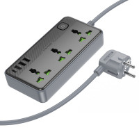 Мережевий подовжувач BOROFONE BAC2A Leya 3 position socket(1C3A)(EU) Black (Колір 7073) - фото № 4