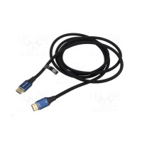 Кабель Vention Cotton Braided HDMI-A Male to Male HD v2.1 Cable 8K 2M Blue Aluminum Alloy Type (ALGLH) (Цвет Blue) - фото № 5
