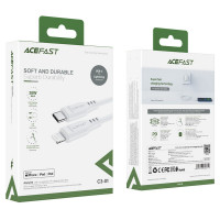 Кабель ACEFAST C3-01 Type-C to iP 3A, 30W, TPE, TPE connectors, White (Цвет Белый) - фото № 3