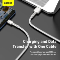 Кабель Baseus Cafule Series Metal Data Cable USB to Type-C 66W 1m White (Колір White) - фото № 8