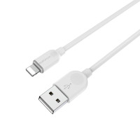 Кабель BOROFONE BX14 USB to iP 2.4A, 1m, PVC, TPE connectors, White (Колір 7068), Атикул k13234 |  купить на VILKI.NET - фото № 1