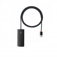 USB-хаб Baseus Lite Series 4-Port USB-A HUB Adapter (USB-A to USB 3.0*4 ) 1m Black
