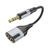 Перехідник BOROFONE BL19 Creator 2-in-1 audio adapter cable 3.5mm Black (Колір 7073) - фото № 6