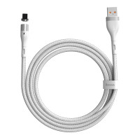 Кабель Baseus Zinc Magnetic Safe Fast Charging Data Cable USB to IP 2.4A 1m White (Колір 7068) - фото № 2