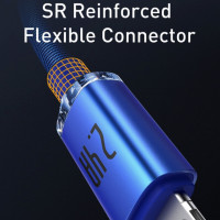 Кабель Baseus Crystal Shine Series Fast Charging Data Cable USB to iP 2.4A 2m Blue (Цвет Синий) - фото № 5