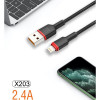 Кабель WUW-X203 USB Lightning 2,4А black (Черный)- № 4