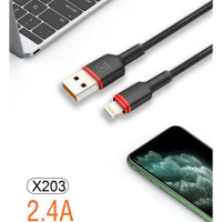 Кабель WUW-X203 USB Lightning 2,4А black (Цвет Черный) - фото № 4