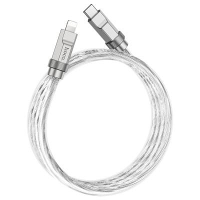 Кабель HOCO U113 Силиконовый кабель для зарядки и передачи данных Solid PD iP Silver (6931474790019) - изображение 2