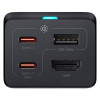 Мережевий зарядний пристрій Baseus GaN5 Pro Desktop Fast Charger 1U+2C+HDMI 67W with 1.5m power cord EU Black (Black)- № 4