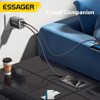Мережевий зарядний пристрій ESSAGER ECT45W Gan 1USB 1T-C 45W black (Цвет 7073) - фото № 6